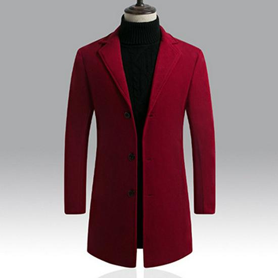 Стильная мужская приталенная серая шерстяная ветровка 4XL вино красного