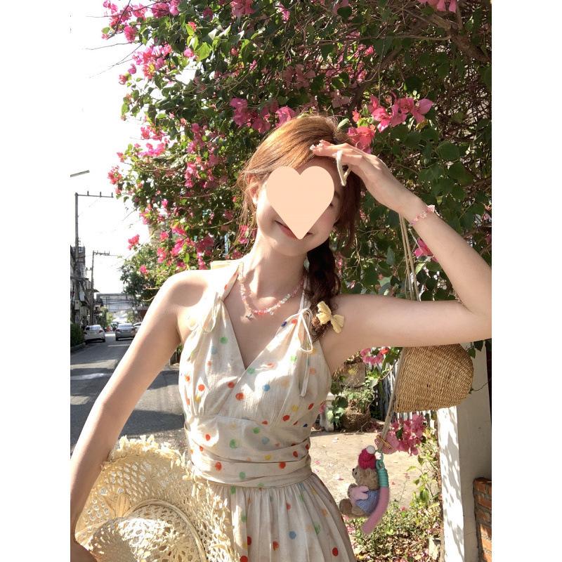 Women s Polka Dot Halter Midi Dress with Waist-Cinching and Sweet Rainbow Skirt S 75-85 cm
Women s Polka Dot Halter Midi Dress with Waist-Cinching and Sweet Rainbow Skirt S 75-85 cm