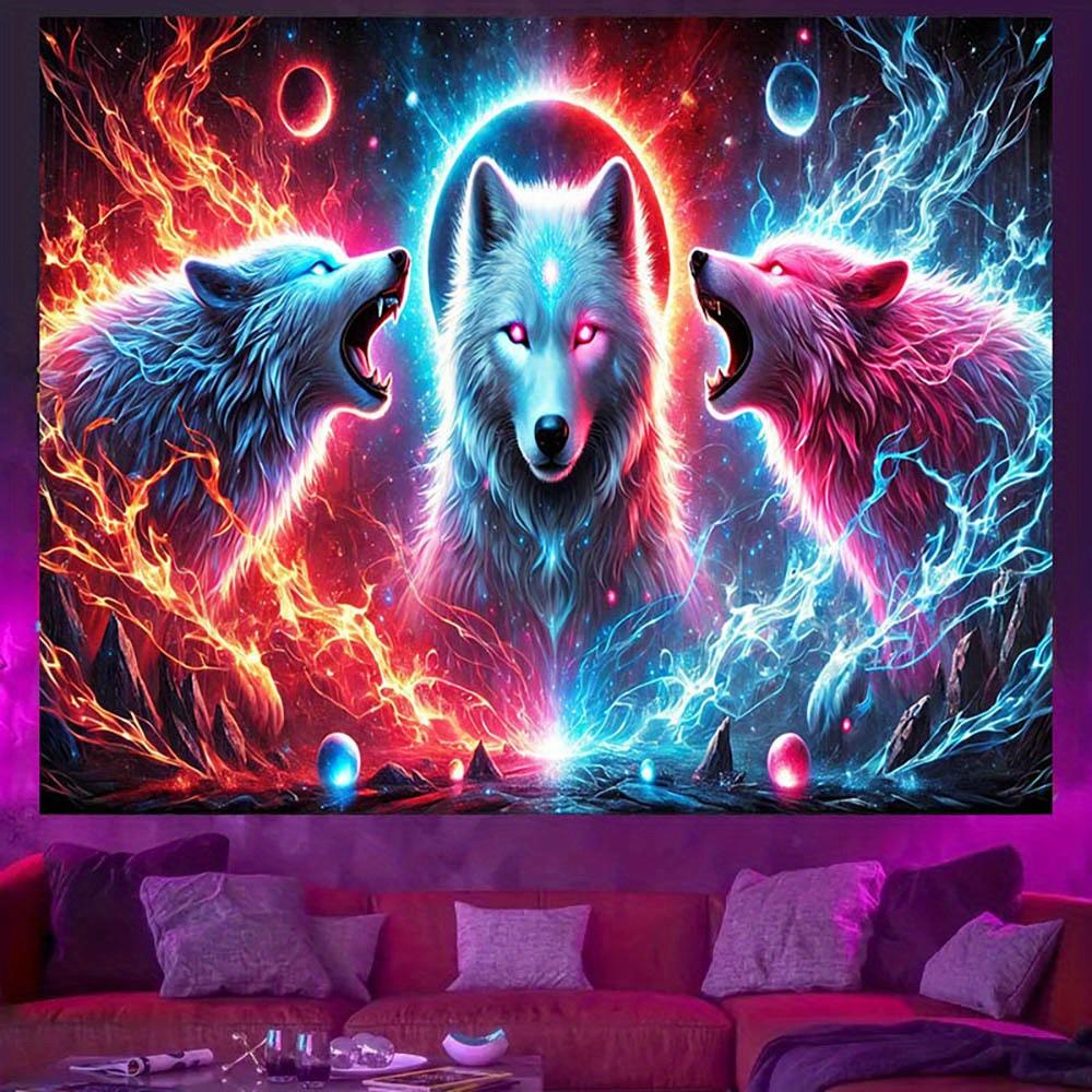 VIKAMA Three Wolves Power Tapestry Colorful Lightning Flame Living Room Sofa Background Esports Game Room Decoration 74x94cm(29x37in)
VIKAMA Three Wolves Power Tapestry Colorful Lightning Flame Living Room Sofa Background Esports Game Room Decoration 74x94cm(29x37in)