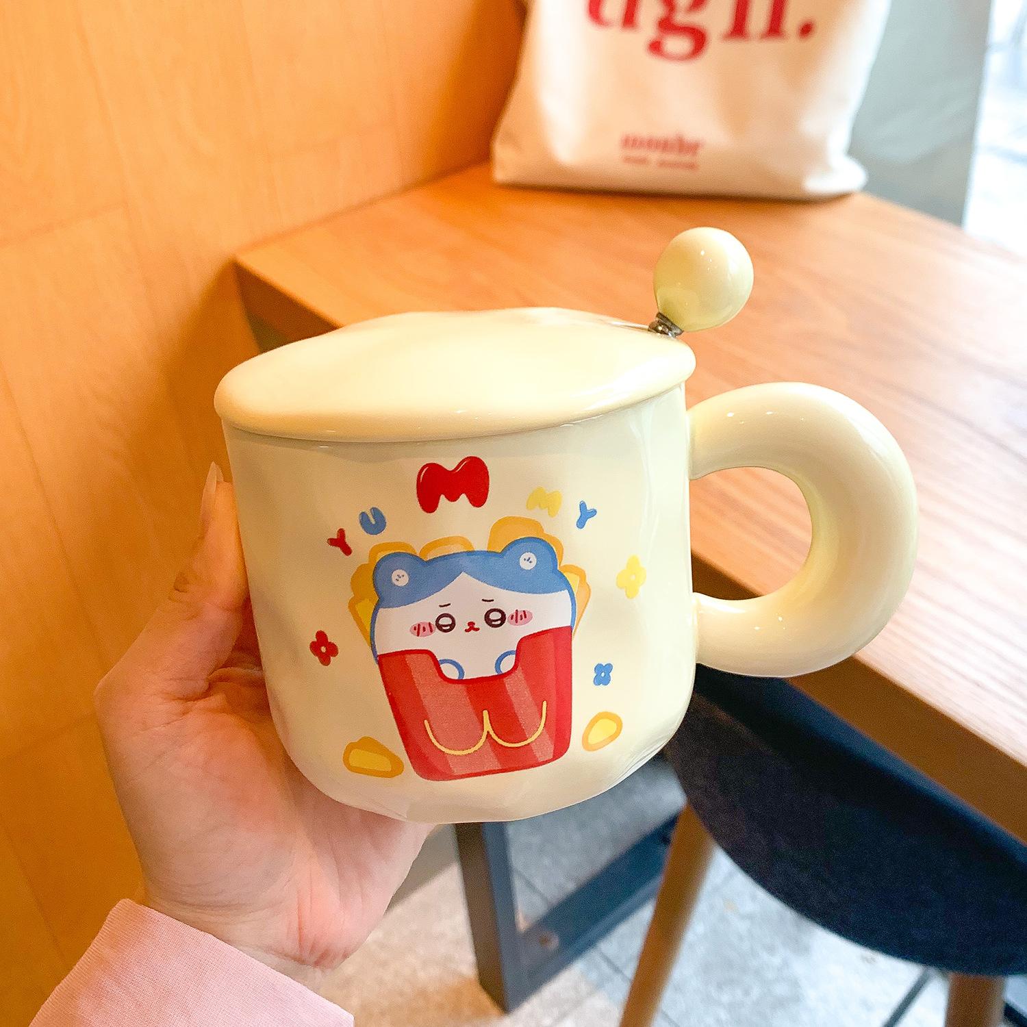 Mug Ceramic Cute Water Cup with Lid and Spoon Creative Girl Home Cup Activity Souvenir Gift 301-400ml
Mug Ceramic Cute Water Cup with Lid and Spoon Creative Girl Home Cup Activity Souvenir Gift 301-400ml