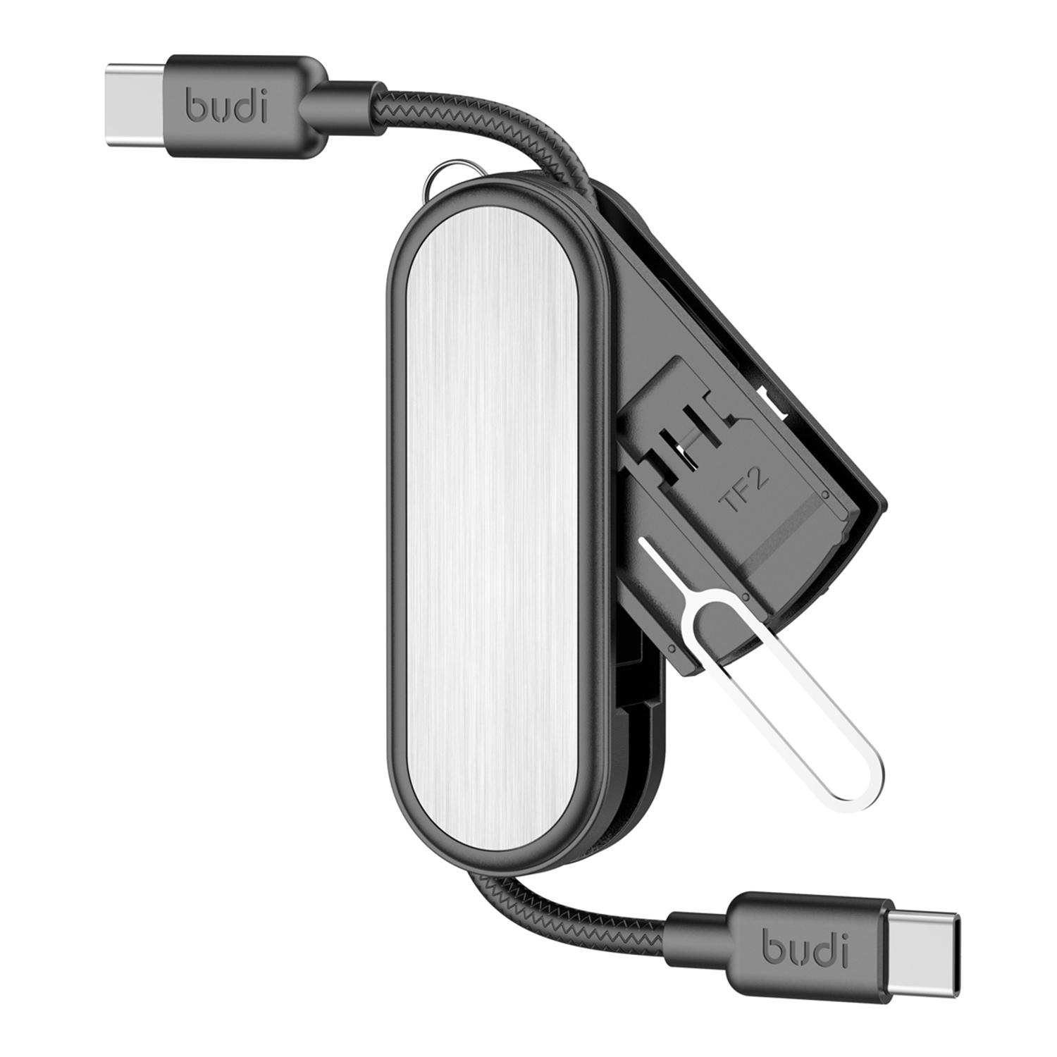 BUDI CP586TTB Multi-Function USB-C to USB-C Data Cable Kit, Portable Travel Charging Cable Set with SIM/TF Card Slots, Tool Eject Pin
BUDI CP586TTB Multi-Function USB-C to USB-C Data Cable Kit, Portable Travel Charging Cable Set with SIM/TF Card Slots, Tool Eject Pin