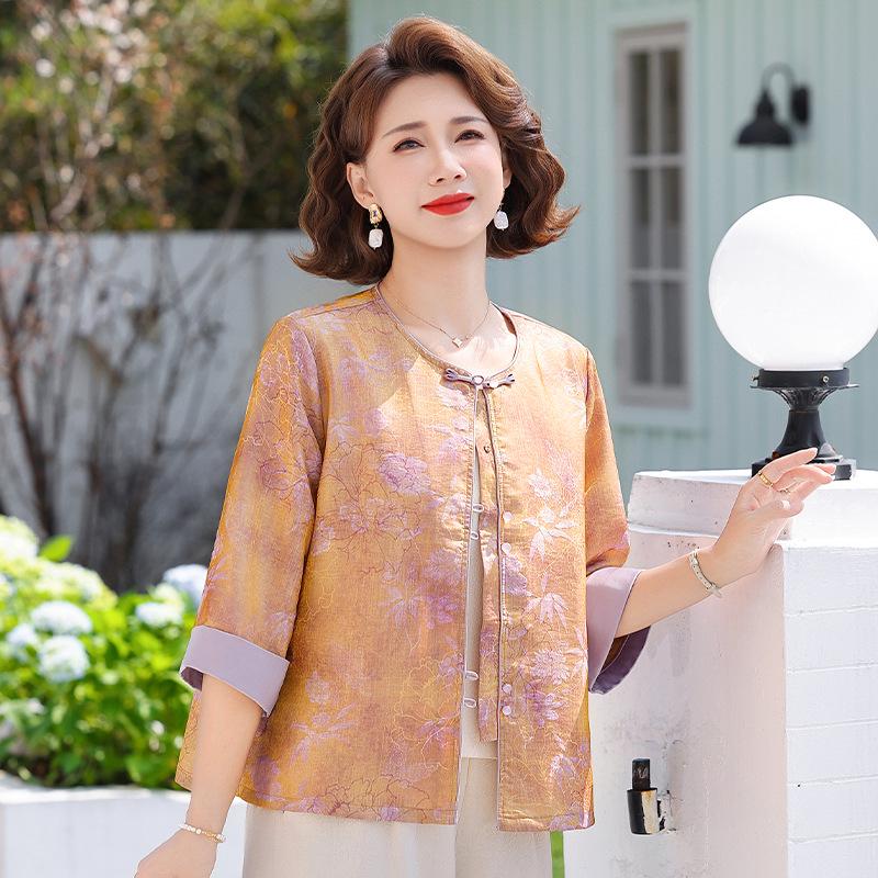 Mother s Summer Set: Chinese Style Three-Quarter Sleeve Shirt & Wide-Leg Pants for Middle-Aged Women XL (90-105 jin)
Mother s Summer Set: Chinese Style Three-Quarter Sleeve Shirt & Wide-Leg Pants for Middle-Aged Women XL (90-105 jin)