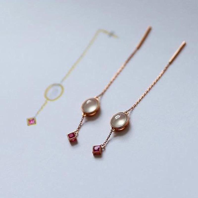 New design inlaid square ruby oval natural chalcedony long ear line temperament romantic light luxury ladies jewelry
New design inlaid square ruby oval natural chalcedony long ear line temperament romantic light luxury ladies jewelry