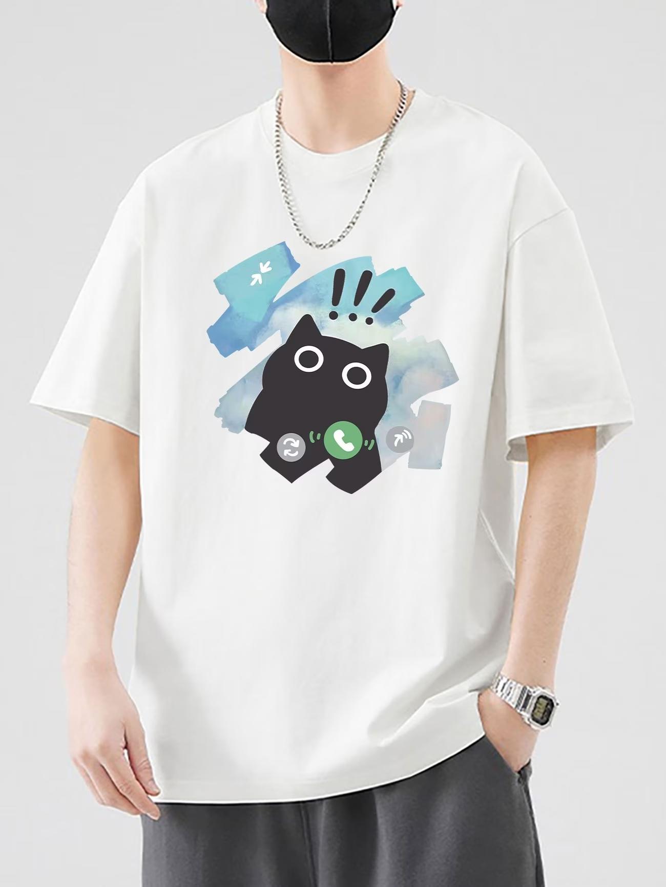 Cute Cat Phone Call Print TShirt Unisex Creative Graphic Tee Summer Fashion Casual Short Sleeve Top Hip Hop Streetwear TShirt S
Cute Cat Phone Call Print TShirt Unisex Creative Graphic Tee Summer Fashion Casual Short Sleeve Top Hip Hop Streetwear TShirt S