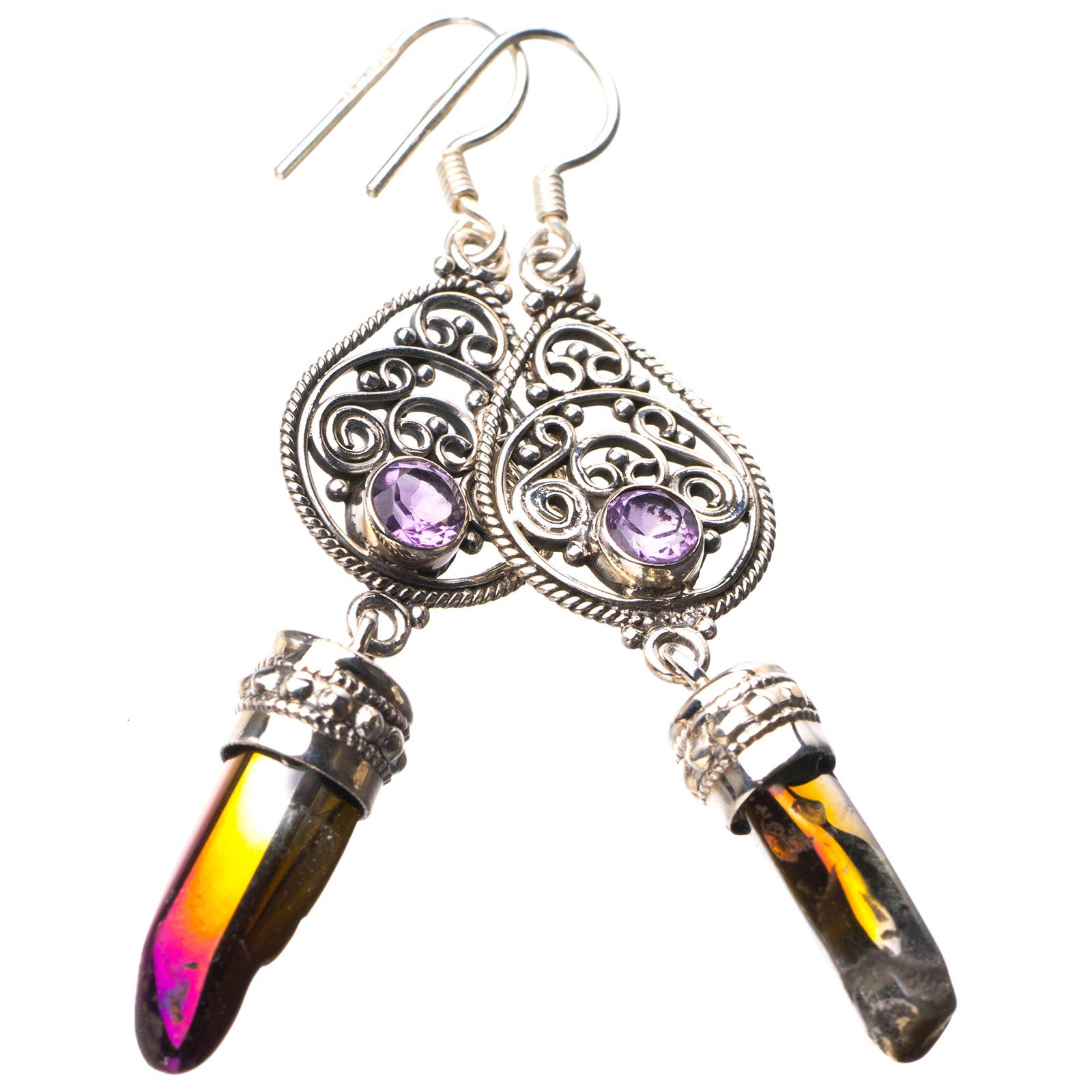 StarGems® Natural Titanium And Amethyst Handmade 925 Sterling Silver Earrings 2.5 E1032
StarGems® Natural Titanium And Amethyst Handmade 925 Sterling Silver Earrings 2.5 E1032
