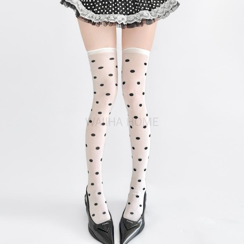 Lace Trim High Waist Polka Dot Sexy Long Tube Socks Over Knee Length Nylon Breathable Versatile Solid Color Long Tube Stockings One Size
Lace Trim High Waist Polka Dot Sexy Long Tube Socks Over Knee Length Nylon Breathable Versatile Solid Color Long Tube Stockings One Size