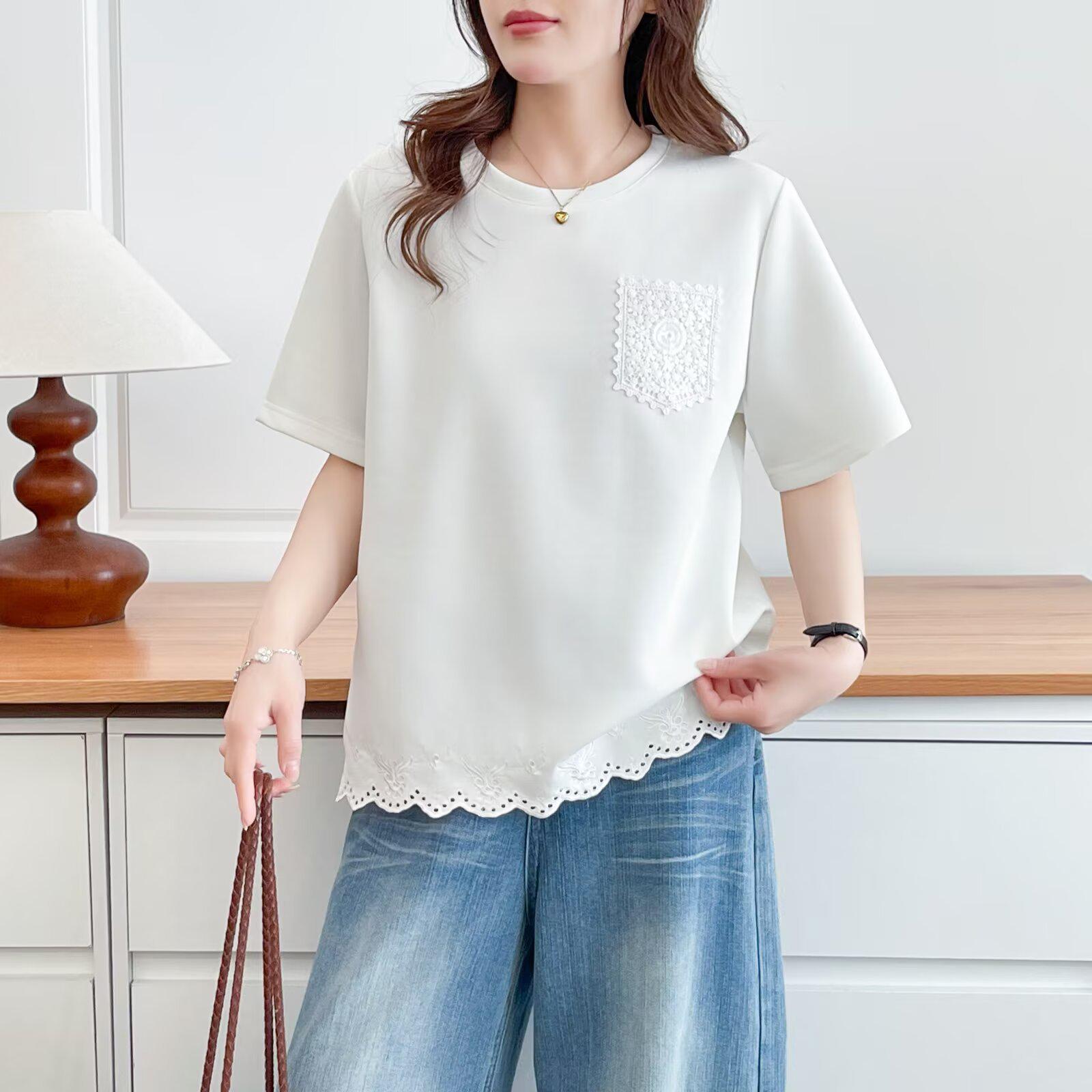Plus Size Lace Hollow Short Sleeve T-shirt for Women - Summer 2026 Fashion XXL белый
Plus Size Lace Hollow Short Sleeve T-shirt for Women - Summer 2026 Fashion XXL белый