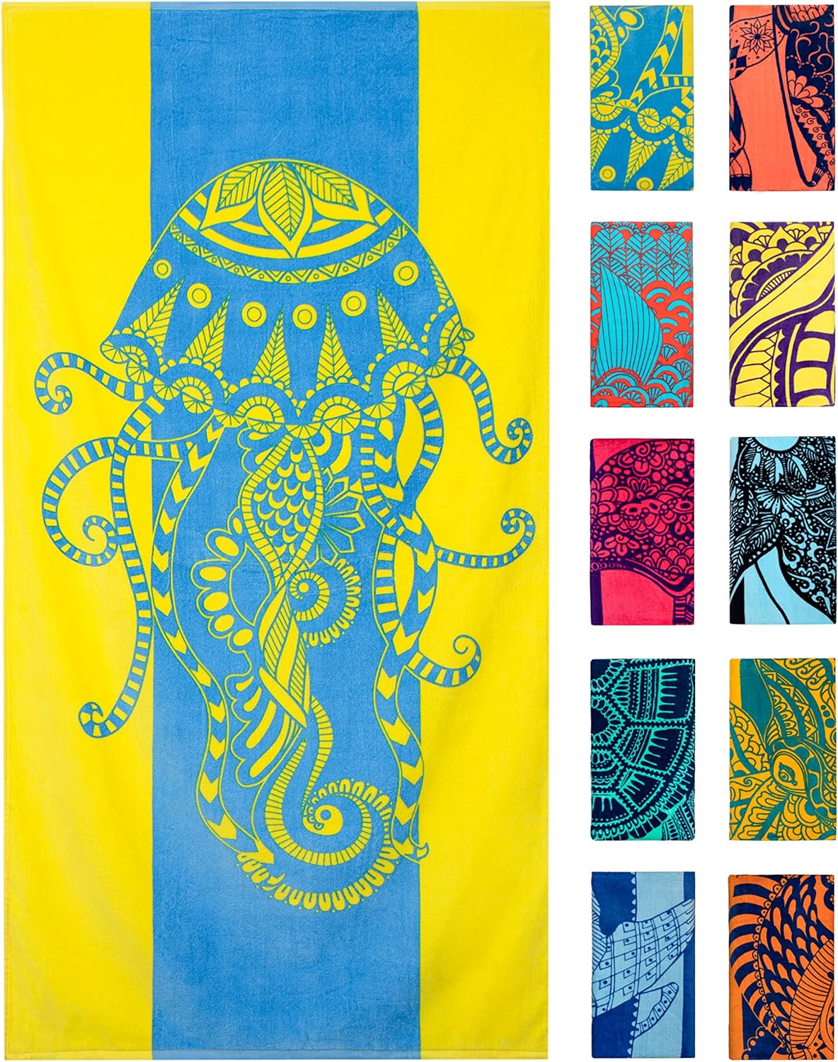 Seashell Beach Towel, Purple and Yellow Tropical Design Absorbent Bath Towel for Swimming Pool, Travel and Vacation W30*H60(CM)
Seashell Beach Towel, Purple and Yellow Tropical Design Absorbent Bath Towel for Swimming Pool, Travel and Vacation W30*H60(CM)