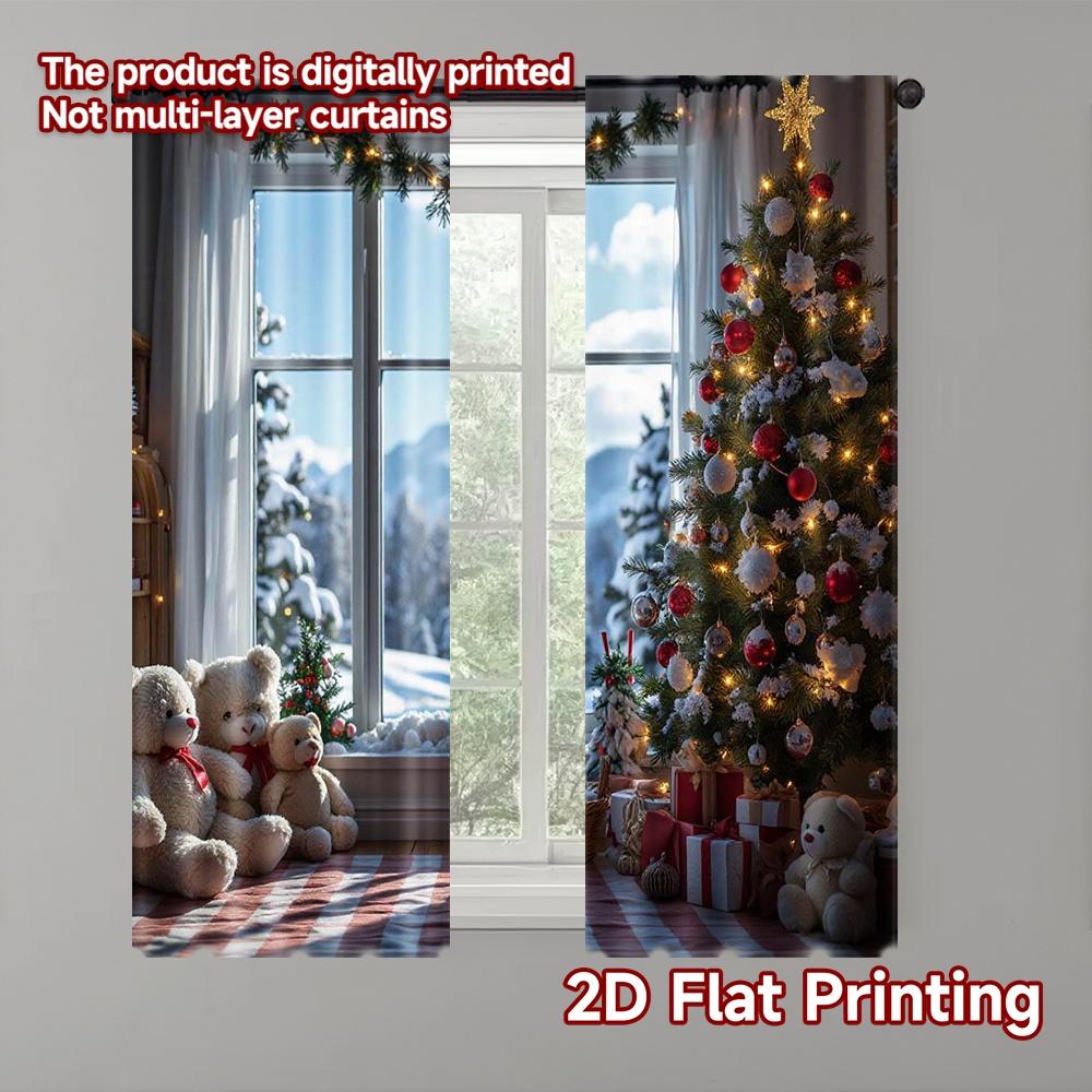Set Of 2 Flat Printing Merry Christmas Popular Party Window Curtains Tree Winter Wonderland Polyester Without Curtain W100*H70(CM)-Hooks&2PCS
Set Of 2 Flat Printing Merry Christmas Popular Party Window Curtains Tree Winter Wonderland Polyester Without Curtain W100*H70(CM)-Hooks&2PCS