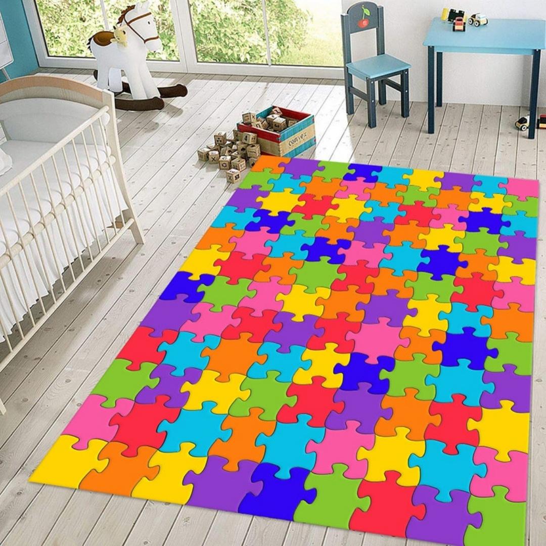 Puzzle Rug Rainbow Carpet Puzzle Pattern Soft Flannel Kids Rug For Playroom Anti-Slip Rug For Home Halloween Decor 50x80cm
Puzzle Rug Rainbow Carpet Puzzle Pattern Soft Flannel Kids Rug For Playroom Anti-Slip Rug For Home Halloween Decor 50x80cm