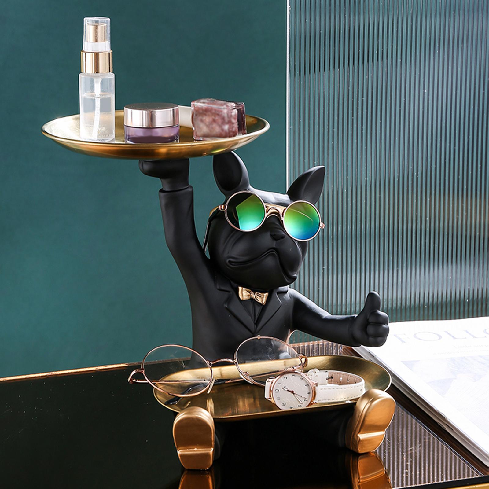 Chic French Sculpture Dog Statue with Tray Desk Organizer Key Holder Sundries Storage Resin for Tabletop Home Decor чорний
Chic French Sculpture Dog Statue with Tray Desk Organizer Key Holder Sundries Storage Resin for Tabletop Home Decor чорний