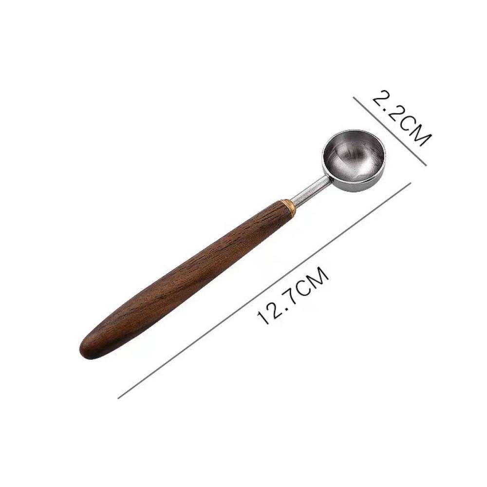 Роскошная кофейная ложка с ручкой из орехового дерева - длинная столовая ложка из нержавеющей стали премиум-класса для декора дома и кафе, любителей кофе и бариста S
