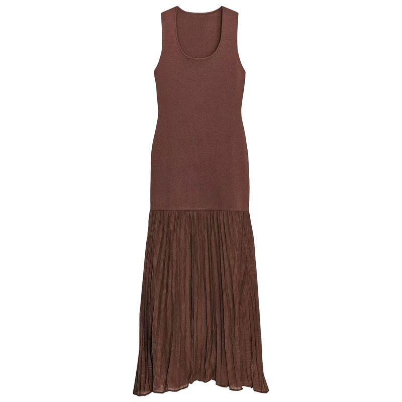 Zaprha 2025 Autumn New Minimalist Pleated Knitted Patchwork round Neck Sleeveless Length Dress 4192034 Brown L
Zaprha 2025 Autumn New Minimalist Pleated Knitted Patchwork round Neck Sleeveless Length Dress 4192034 Brown L