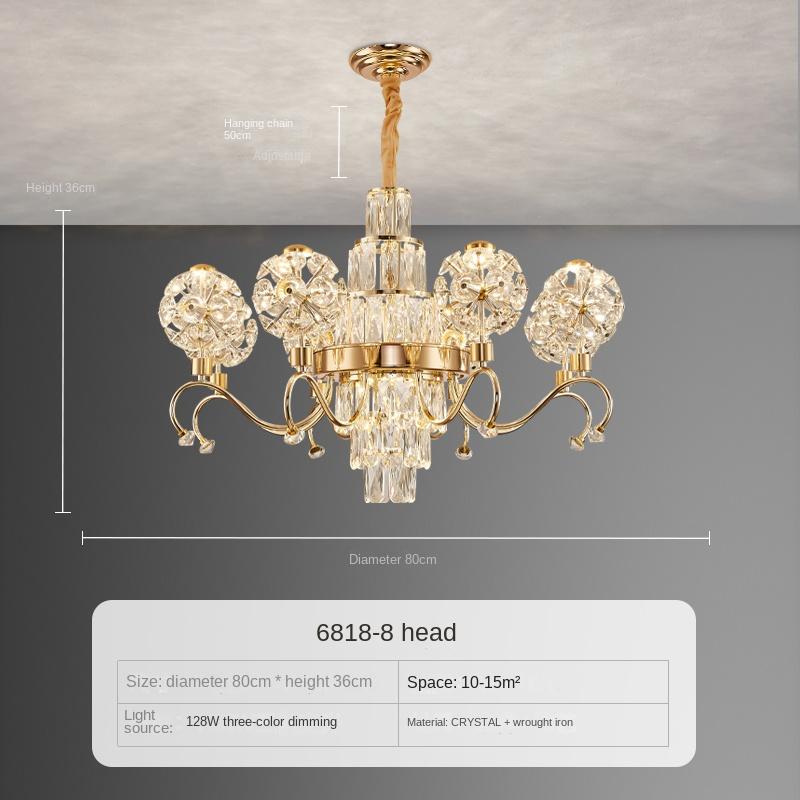 Хрустальная люстра для гостиной, современная простая высококлассная люстра для столовой, спальни, холла отеля 8 headlamps
Хрустальная люстра для гостиной, современная простая высококлассная люстра для столовой, спальни, холла отеля 8 headlamps