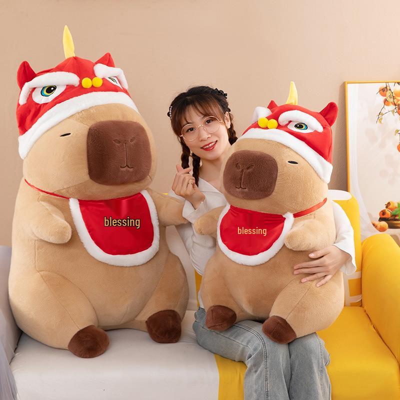 Large Cartoon Capybara Plush Toy - Lion Dance Design, Cute and Derpy Stuffed Animal, Perfect New Year Gift. 35 cm (0.38 kg)
Large Cartoon Capybara Plush Toy - Lion Dance Design, Cute and Derpy Stuffed Animal, Perfect New Year Gift. 35 cm (0.38 kg)