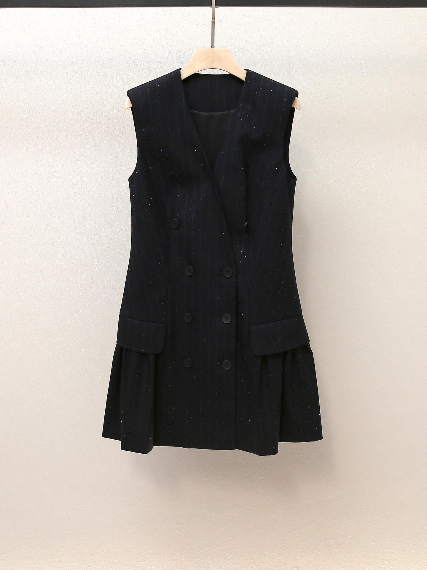 S Family French Double-Breasted Striped Vest Dress - Women s Autumn Workplace Style Small темно-синий
S Family French Double-Breasted Striped Vest Dress - Women s Autumn Workplace Style Small темно-синий