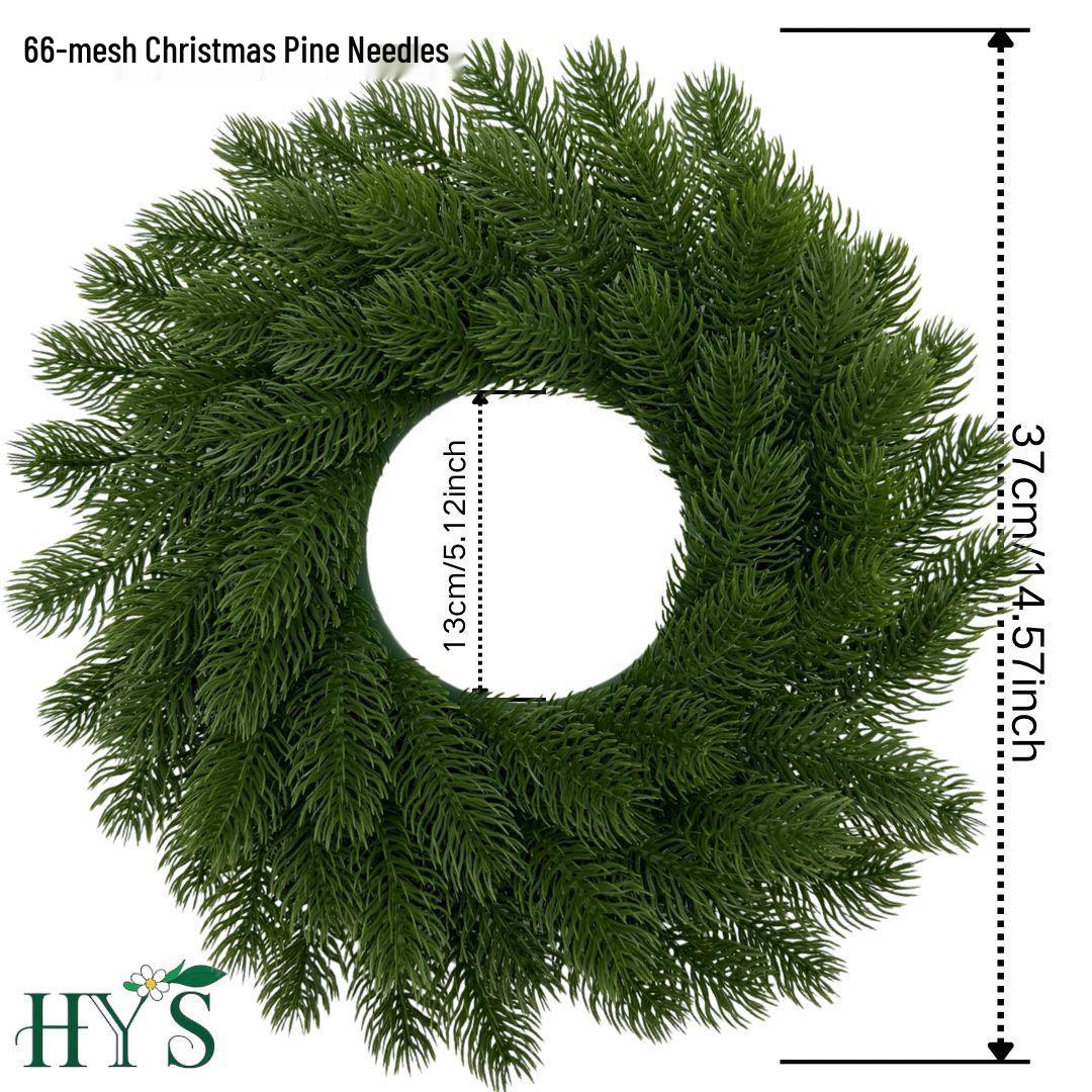 Christmas Pine Ring with Pine Needle and Flower Decoration – New Style Holiday Door Hanger.
Christmas Pine Ring with Pine Needle and Flower Decoration – New Style Holiday Door Hanger.