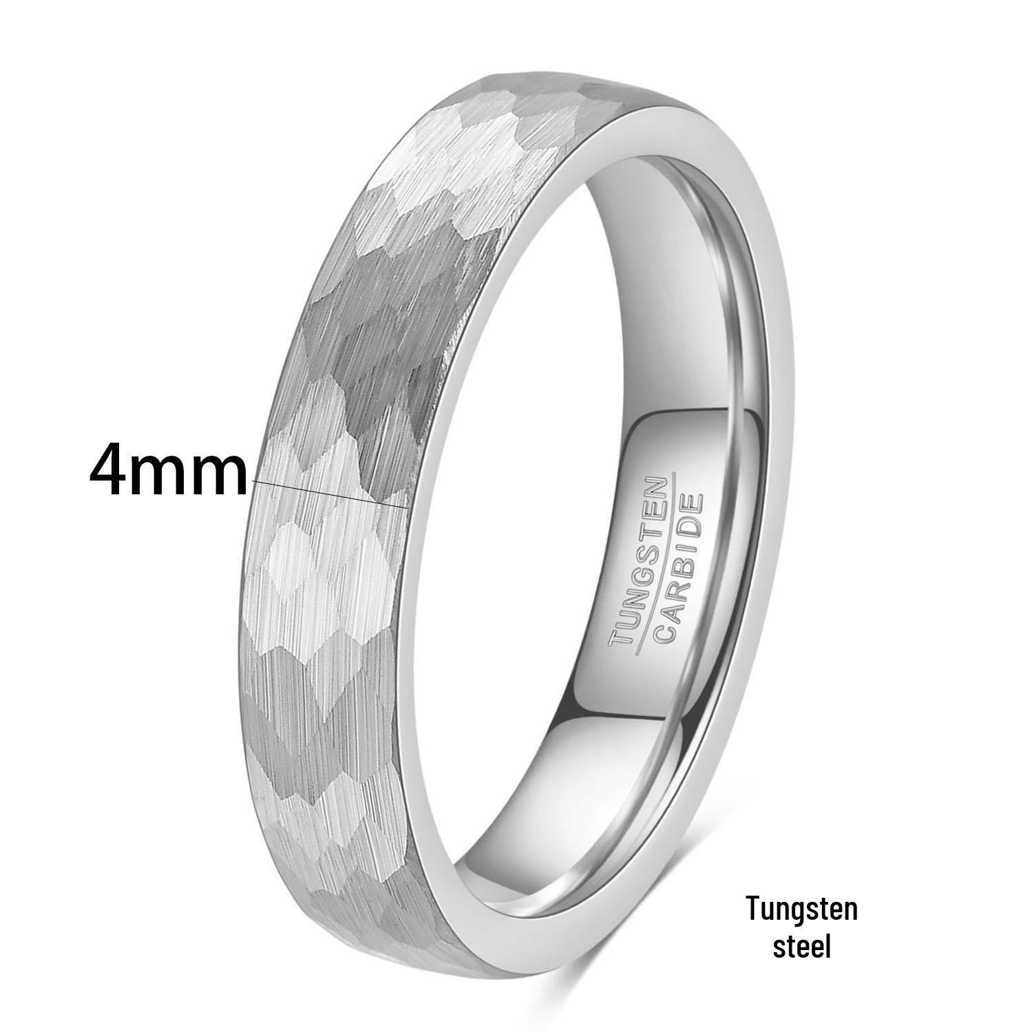 European & American Tungsten Steel Ring: Simple Retro Fish Scale Hammered Texture, Available in 4mm, 6mm, 8mm Sizes. Size 11
European & American Tungsten Steel Ring: Simple Retro Fish Scale Hammered Texture, Available in 4mm, 6mm, 8mm Sizes. Size 11