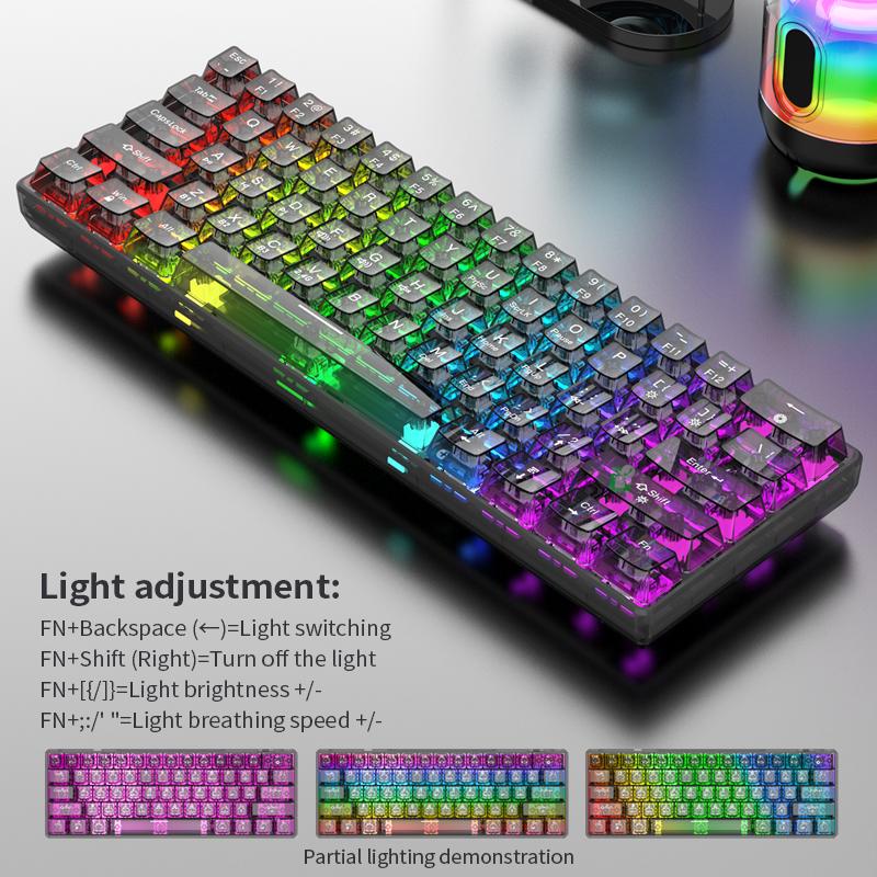 XUNFOX K30 Pro Three Modes Transparent Mechanical Keyboard White Axis 61 Keys Gaming Keyboard with RGB Backlight White
XUNFOX K30 Pro Three Modes Transparent Mechanical Keyboard White Axis 61 Keys Gaming Keyboard with RGB Backlight White