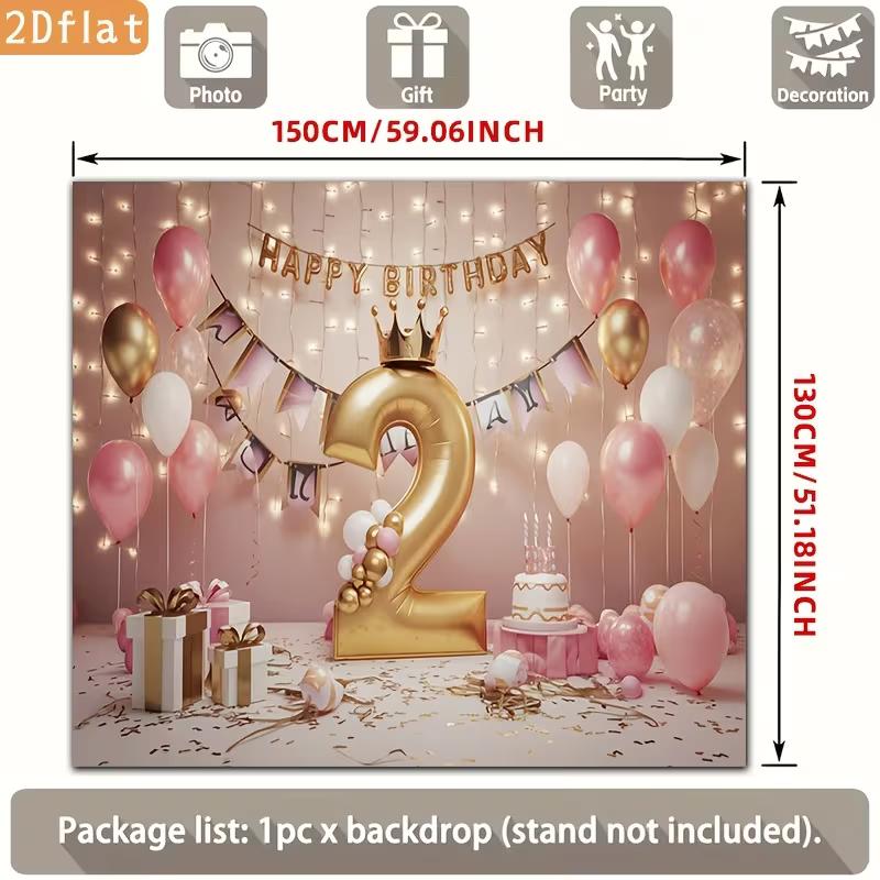 2D 2nd Birthday Pink Gold Balloon Backdrop Banner Photo Booth Background 47.2x31.5inch/120*80cm
2D 2nd Birthday Pink Gold Balloon Backdrop Banner Photo Booth Background 47.2x31.5inch/120*80cm