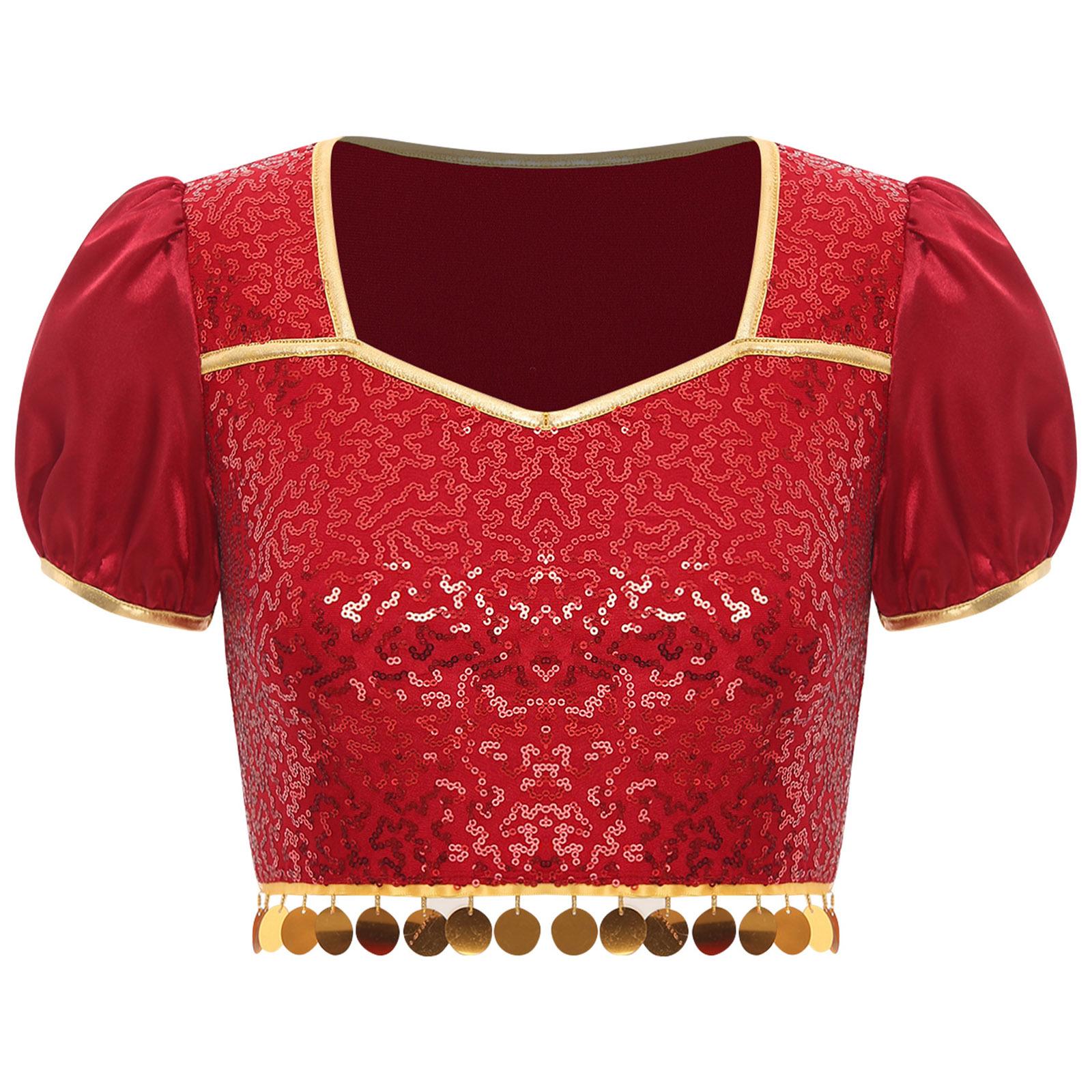 Женский укороченный топ для танца живота с квадратным вырезом, рукавами-фонариками, пайетками и кисточками S бордовый
Женский укороченный топ для танца живота с квадратным вырезом, рукавами-фонариками, пайетками и кисточками S бордовый