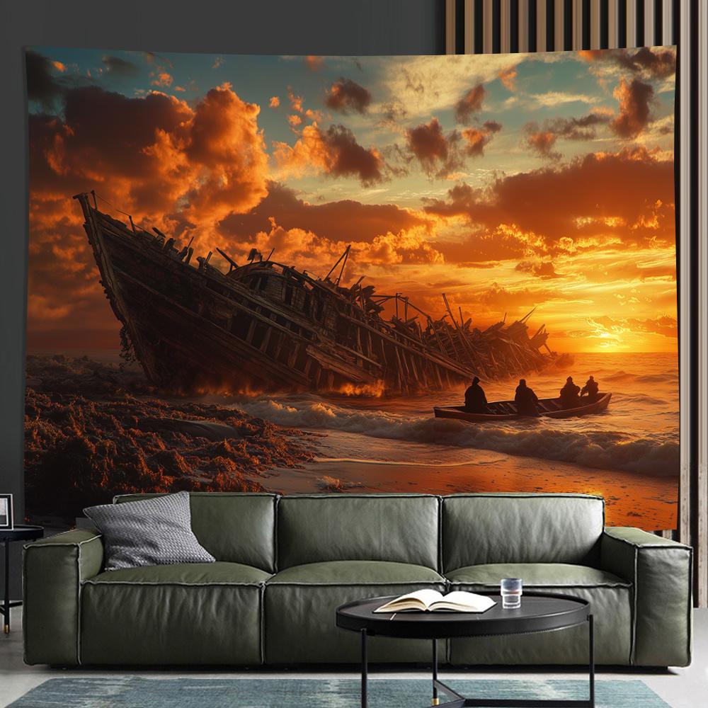 Sunset and Shipwreck Scene Digital printing polyester wall hanging tapestry decorative Living room bedrooms background gift 74x94cm(29x37in)
Sunset and Shipwreck Scene Digital printing polyester wall hanging tapestry decorative Living room bedrooms background gift 74x94cm(29x37in)