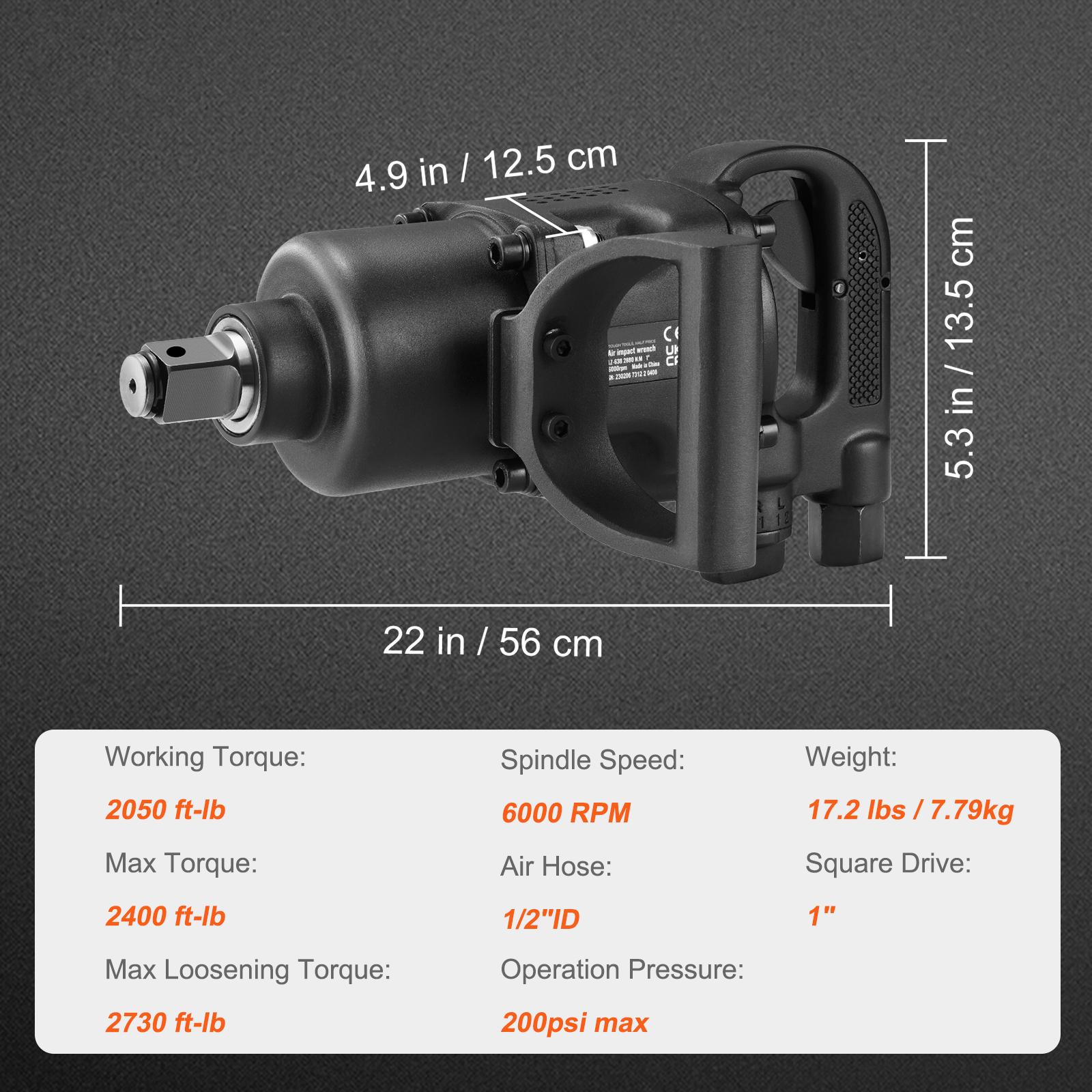 SucceBuy Air Impact Wrench Up to 2730 ft-lbs Reverse Torque Output 1 Pneumatic Impact Gun for Heavy Duty Repairs
SucceBuy Air Impact Wrench Up to 2730 ft-lbs Reverse Torque Output 1 Pneumatic Impact Gun for Heavy Duty Repairs