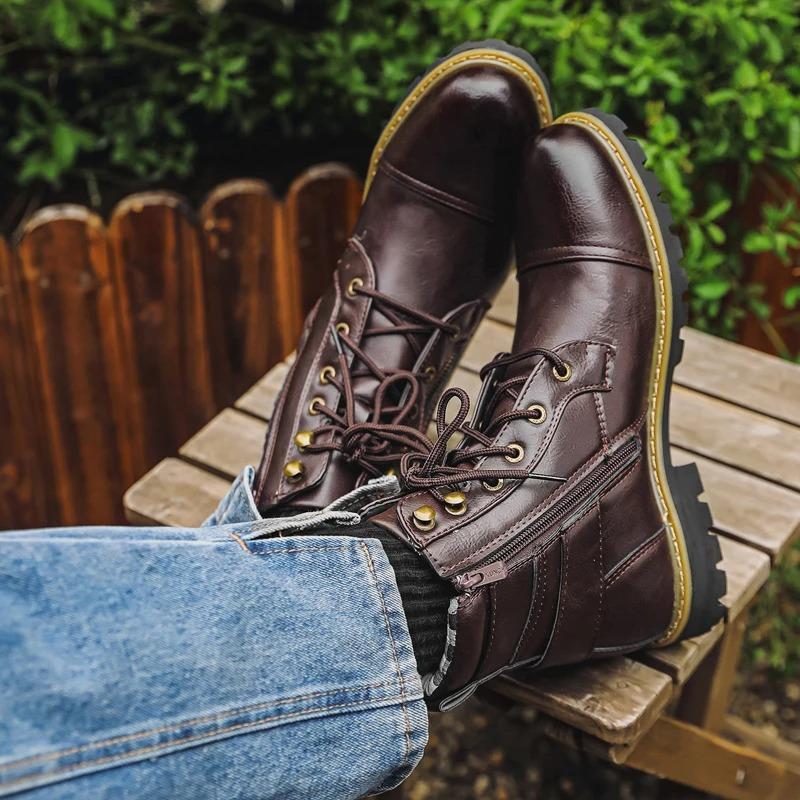 Men Boots Metal Double Zipper Motorcycle Boot Oxford Business Ankle Autumn Winter Shoes 48 коричневий
Men Boots Metal Double Zipper Motorcycle Boot Oxford Business Ankle Autumn Winter Shoes 48 коричневий