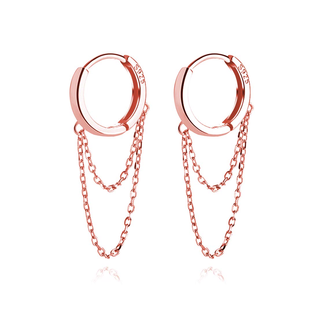 SLUYNZ 925 Sterling Silver Dangle Earrings Tassel Women Teen Girl Minimalist Hoop Drop Earrings Chain Rose (B Gold)
SLUYNZ 925 Sterling Silver Dangle Earrings Tassel Women Teen Girl Minimalist Hoop Drop Earrings Chain Rose (B Gold)