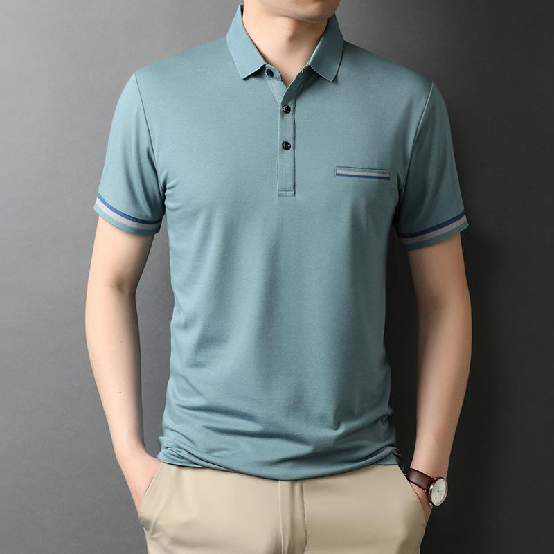 Men s Breathable Lapel Short-sleeved POIO Shirt Summer New Men s Fake Pocket T-shirt 
Men s Breathable Lapel Short-sleeved POIO Shirt Summer New Men s Fake Pocket T-shirt