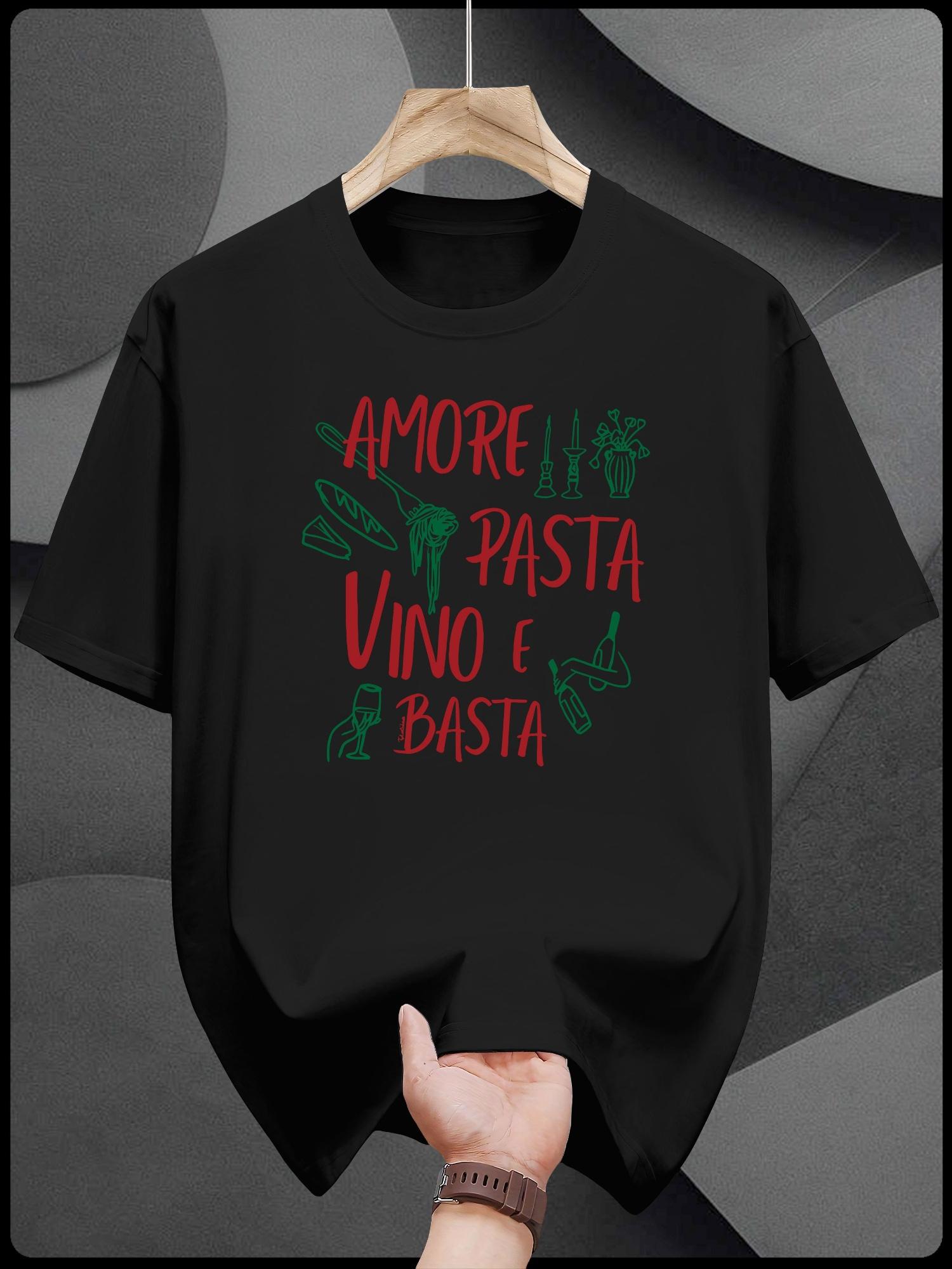 Casual Summer T-shirt - Crew Neck Short Sleeve Tee with AMORE VINO E Print M
Casual Summer T-shirt - Crew Neck Short Sleeve Tee with AMORE VINO E Print M