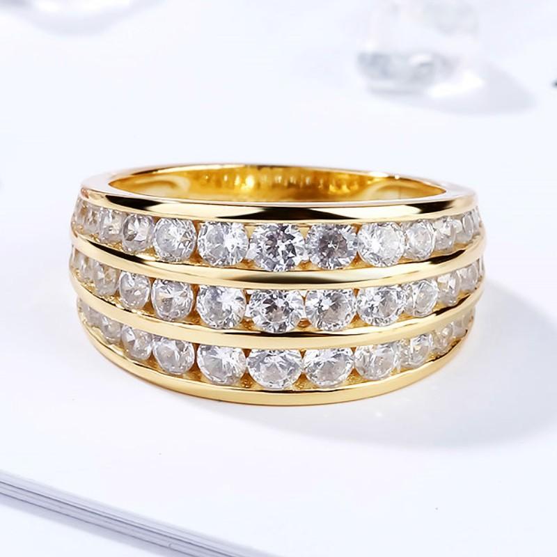Huitan Simple Design Gold Color Wedding Rings with Three Line CZ Stone Luxury Accessories for Women Proposal Engagement Zircon 6
Huitan Simple Design Gold Color Wedding Rings with Three Line CZ Stone Luxury Accessories for Women Proposal Engagement Zircon 6