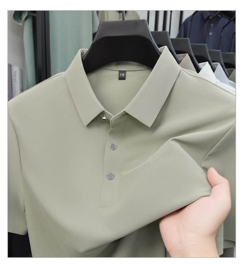 Men s Ice Silk Short Sleeve Polo Shirt - Seamless Lapel Style for Middle-Aged Business Casual Wear Medium
Men s Ice Silk Short Sleeve Polo Shirt - Seamless Lapel Style for Middle-Aged Business Casual Wear Medium