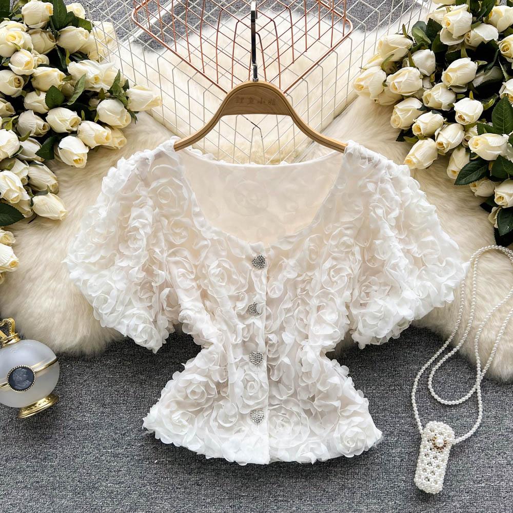 Короткая темпераментная рубашка Niche Design Sense Flower, женский новый летний тонкий однобортный универсальный топ
Короткая темпераментная рубашка Niche Design Sense Flower, женский новый летний тонкий однобортный универсальный топ