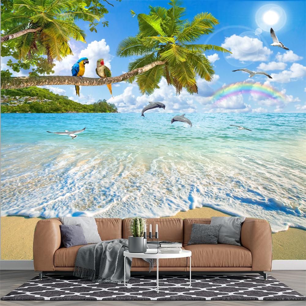 Blue Sky Scenery Beach Wallpaper Parrot Dolphin Beach Wall Mural Living Room Bedroom Sea View Mural Decoration 200 cm(W) x 140 cm(H)
Blue Sky Scenery Beach Wallpaper Parrot Dolphin Beach Wall Mural Living Room Bedroom Sea View Mural Decoration 200 cm(W) x 140 cm(H)