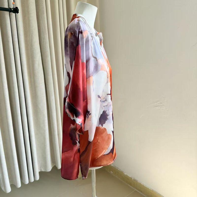 Smooth and Glossy Foreign Trade Order Women clothes Summer Print Satin Fabric Thin Short sleeve Shirts Red Print L
Smooth and Glossy Foreign Trade Order Women clothes Summer Print Satin Fabric Thin Short sleeve Shirts Red Print L