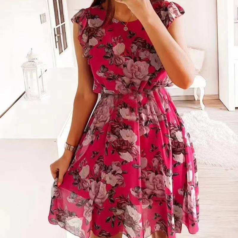 GMXIA Летнее отпускное платье с короткими рукавами и оборками из шифона с принтом роз M красный
GMXIA Летнее отпускное платье с короткими рукавами и оборками из шифона с принтом роз M красный