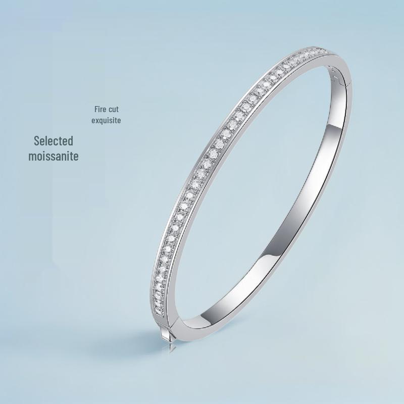 Sterling Silver Moissanite Token of Love Bracelet – New Fashion Bangle Jewelry Inner Diameter 50*60mm
Sterling Silver Moissanite Token of Love Bracelet – New Fashion Bangle Jewelry Inner Diameter 50*60mm