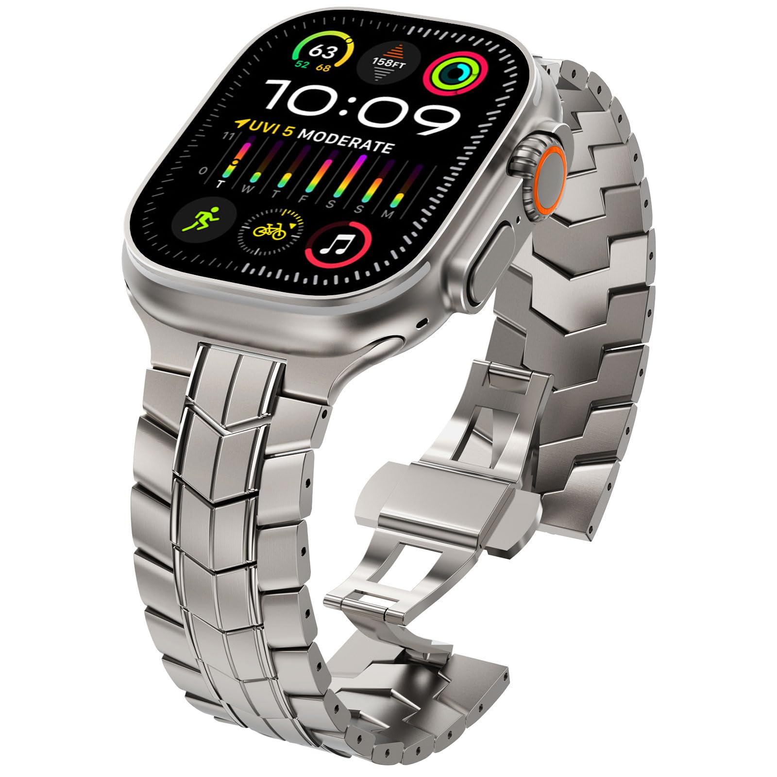 For Apple Watch 10 46mm/Ultra 2/Ultra 49mm/9 8 7 45mm/SE (2023) SE (2022) SE 6 5 4 44mm/3 2 1 42mm Titanium Alloy Watch Strap As shown A
For Apple Watch 10 46mm/Ultra 2/Ultra 49mm/9 8 7 45mm/SE (2023) SE (2022) SE 6 5 4 44mm/3 2 1 42mm Titanium Alloy Watch Strap As shown A