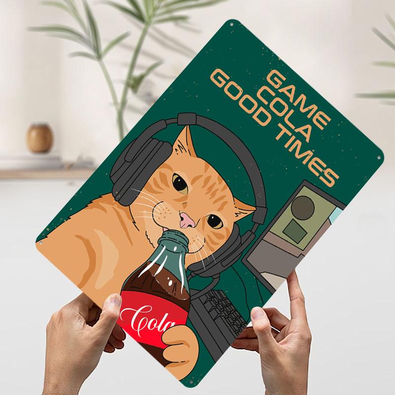 Gamer Cat With Cola Metal Poster Customized Wall Art Retro Vintage Tinplate Signs for Modern Home Decoration Luxury Desk Decor 7.9x11.8In(20x30cm)
Gamer Cat With Cola Metal Poster Customized Wall Art Retro Vintage Tinplate Signs for Modern Home Decoration Luxury Desk Decor 7.9x11.8In(20x30cm)