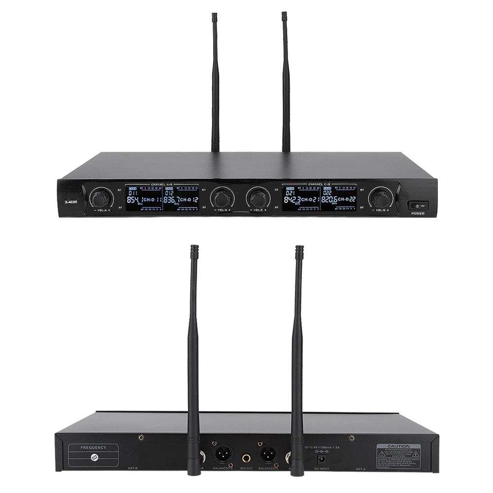 X-4608 Профессиональный 4-канальный микрофонный комплект(700-790МГц) С 2xантеннами EU Plug
X-4608 Профессиональный 4-канальный микрофонный комплект(700-790МГц) С 2xантеннами EU Plug