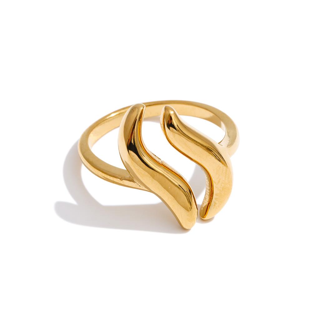 Yhpup Stainless Steel Geometric Wave Open Adjustable Ring Gold & Platinum PVD Plated Minimalist Finger Polished Jewelry New resizable
Yhpup Stainless Steel Geometric Wave Open Adjustable Ring Gold & Platinum PVD Plated Minimalist Finger Polished Jewelry New resizable