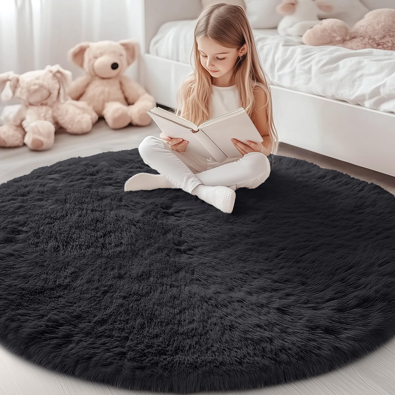 Olanly New Plush Round Carpets For Living Room Non-Slips Bedroom Rugs Machine Washable Round Mats For Kids Home Decor Aesthetic 61X61cm чорний
Olanly New Plush Round Carpets For Living Room Non-Slips Bedroom Rugs Machine Washable Round Mats For Kids Home Decor Aesthetic 61X61cm чорний