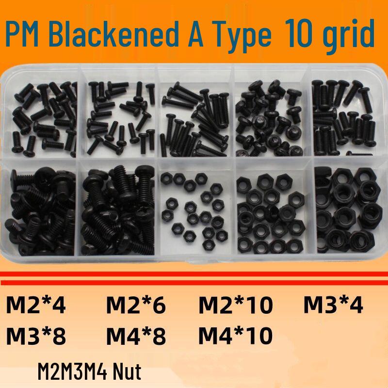 Black Round Head Phillips Screw Nut Set - PM Pan Head Machine Screws for Electronics & Computer Repair
Black Round Head Phillips Screw Nut Set - PM Pan Head Machine Screws for Electronics & Computer Repair