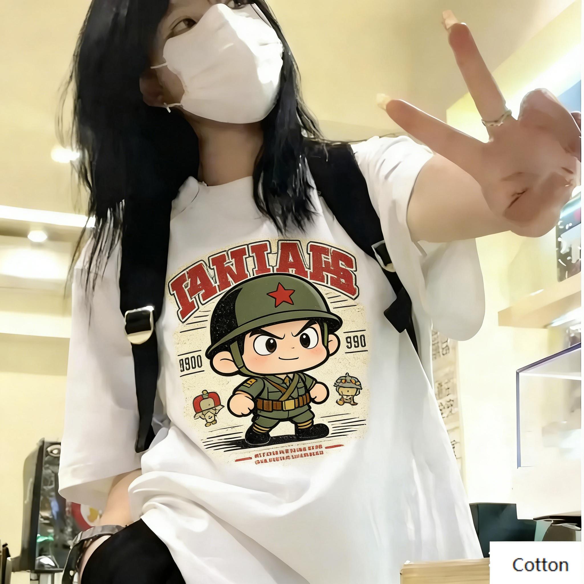 Streetwear Unisex Cotton TShirt Featuring Edgy Cartoon Soldier Design Retro Nostalgic Style Top for Trendy Individuals S
Streetwear Unisex Cotton TShirt Featuring Edgy Cartoon Soldier Design Retro Nostalgic Style Top for Trendy Individuals S
