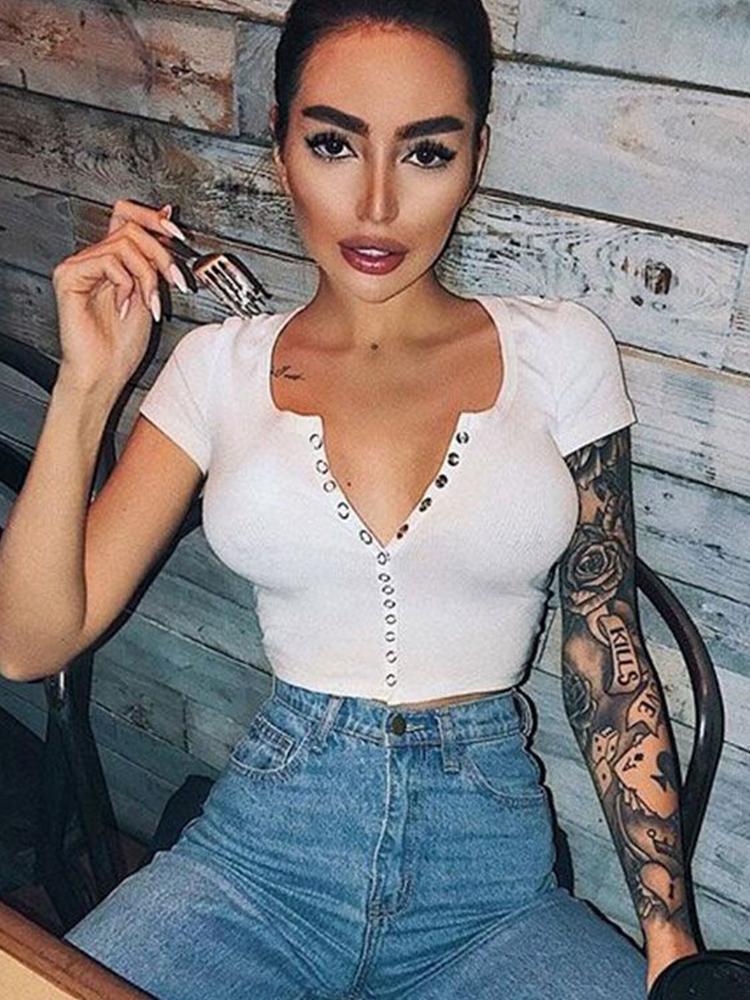 Модный сексуальный женский укороченный топ с короткими рукавами и пуговицами, жилет с лямкой на шее, повседневные белые майки, блузка, короткая рубашка L белый
Модный сексуальный женский укороченный топ с короткими рукавами и пуговицами, жилет с лямкой на шее, повседневные белые майки, блузка, короткая рубашка L белый