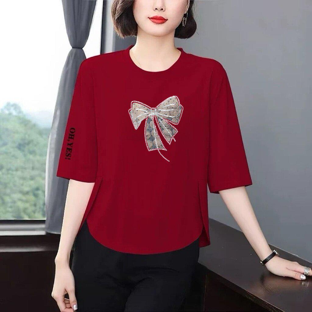 Women s Age-Reducing Bow Print 3/4 Sleeve Loose T-shirt Triple Extra Large
Women s Age-Reducing Bow Print 3/4 Sleeve Loose T-shirt Triple Extra Large