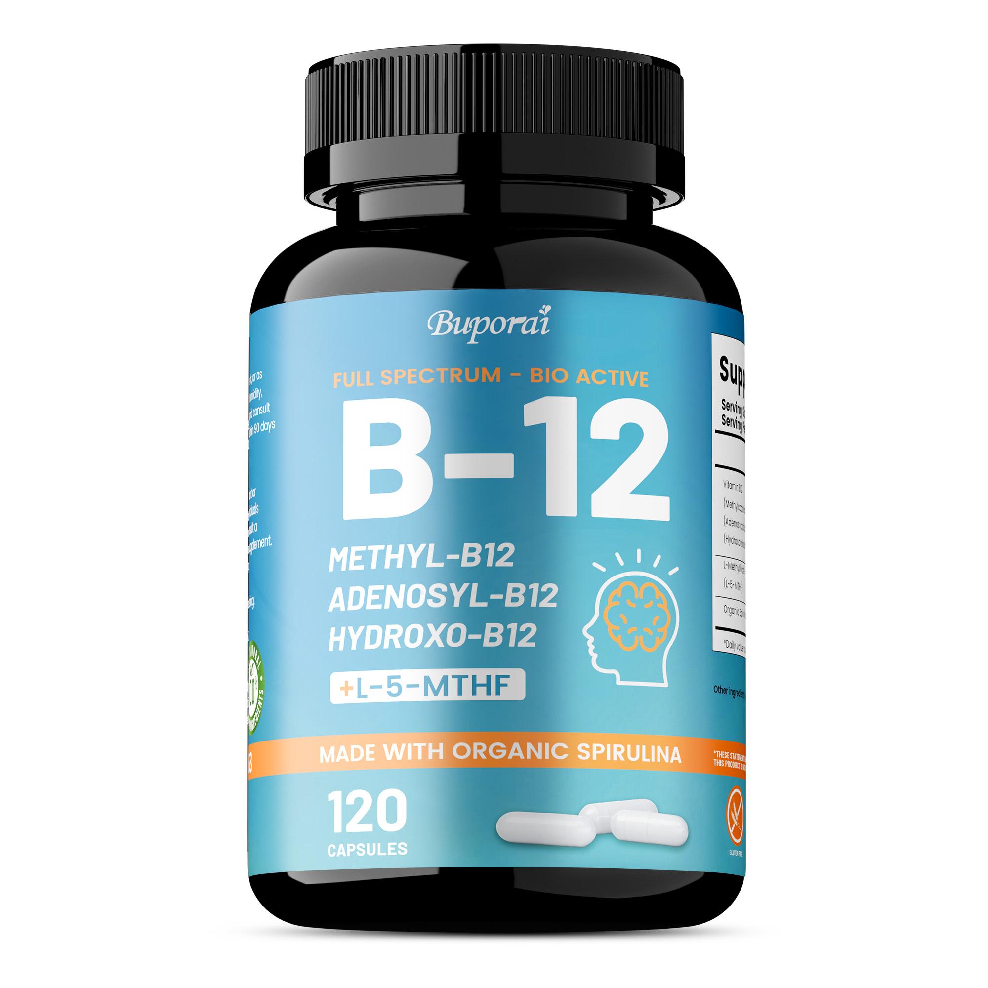 Buporai Vitamin B12 Extract Capsules, All-Natural, 120 Capsules Per Pack, Suitable for Adults 120
Buporai Vitamin B12 Extract Capsules, All-Natural, 120 Capsules Per Pack, Suitable for Adults 120