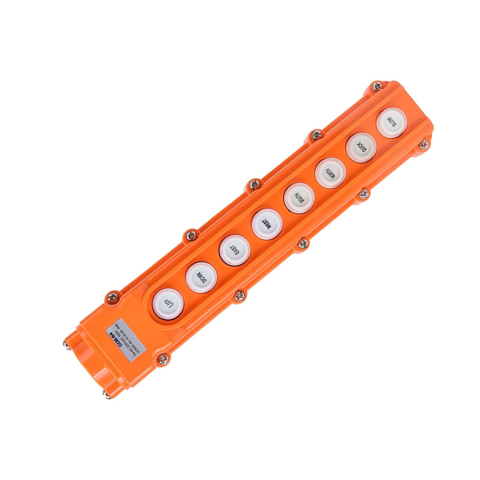 Crane Controller Hoist Remote Control Station Push Button Switch 8 Ways COB64 220V500V
Crane Controller Hoist Remote Control Station Push Button Switch 8 Ways COB64 220V500V