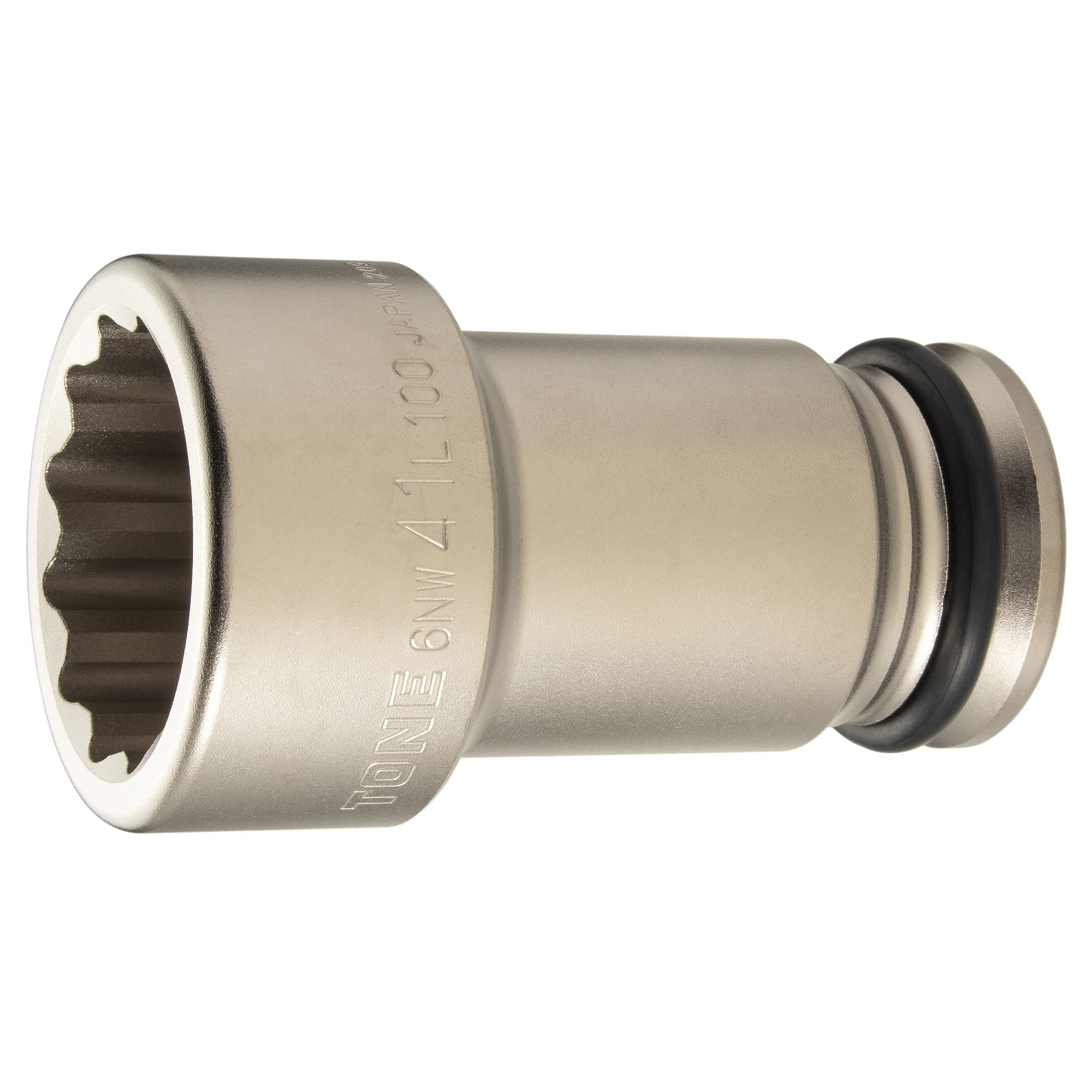 TONE Long socket for impact (12 squares) 6NW-41L100 Drive angle 19.0mm (34 ) Width across flats 41mm
TONE Long socket for impact (12 squares) 6NW-41L100 Drive angle 19.0mm (34 ) Width across flats 41mm
